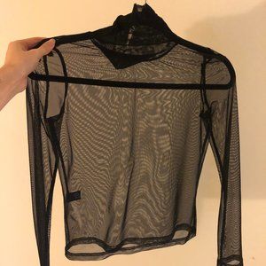 mesh turtleneck top